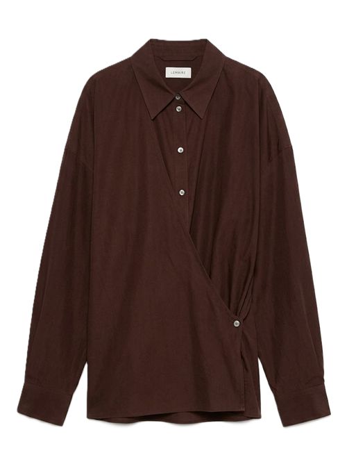 Straight collar twisted shirt Lemaire | SH1141 LF1500BR477 TRUFFLE